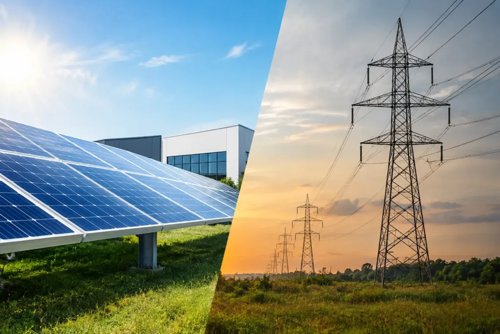 Commercial Solar Versus Grid Power Compared